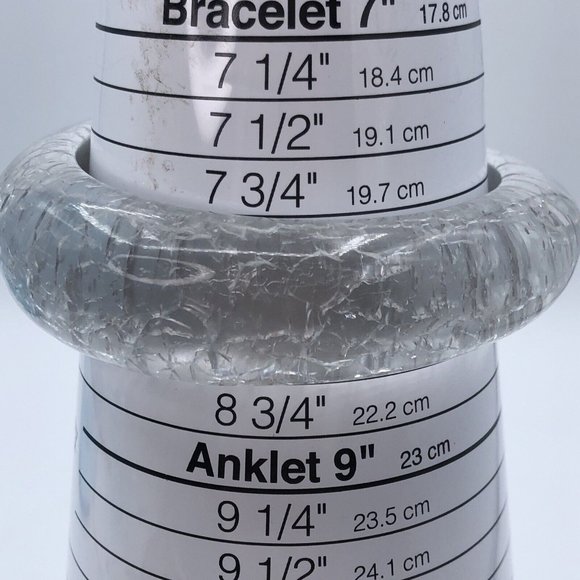 Vintage Lucite Bangle Wide Chunky Dome Asymetrical Bangle Bracelet - Picture 6 of 10